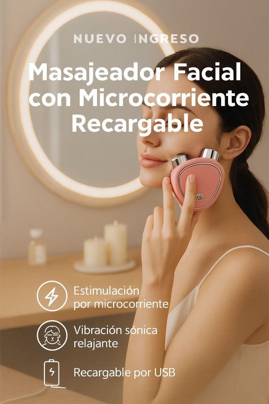 Masajeador Facial Recargable con Microcorriente