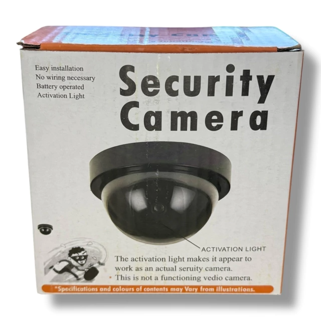 Cámara Domo de Seguridad Falsa con Luz LED