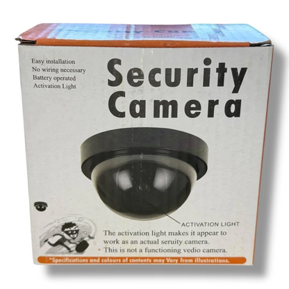 Cámara Domo de Seguridad Falsa con Luz LED