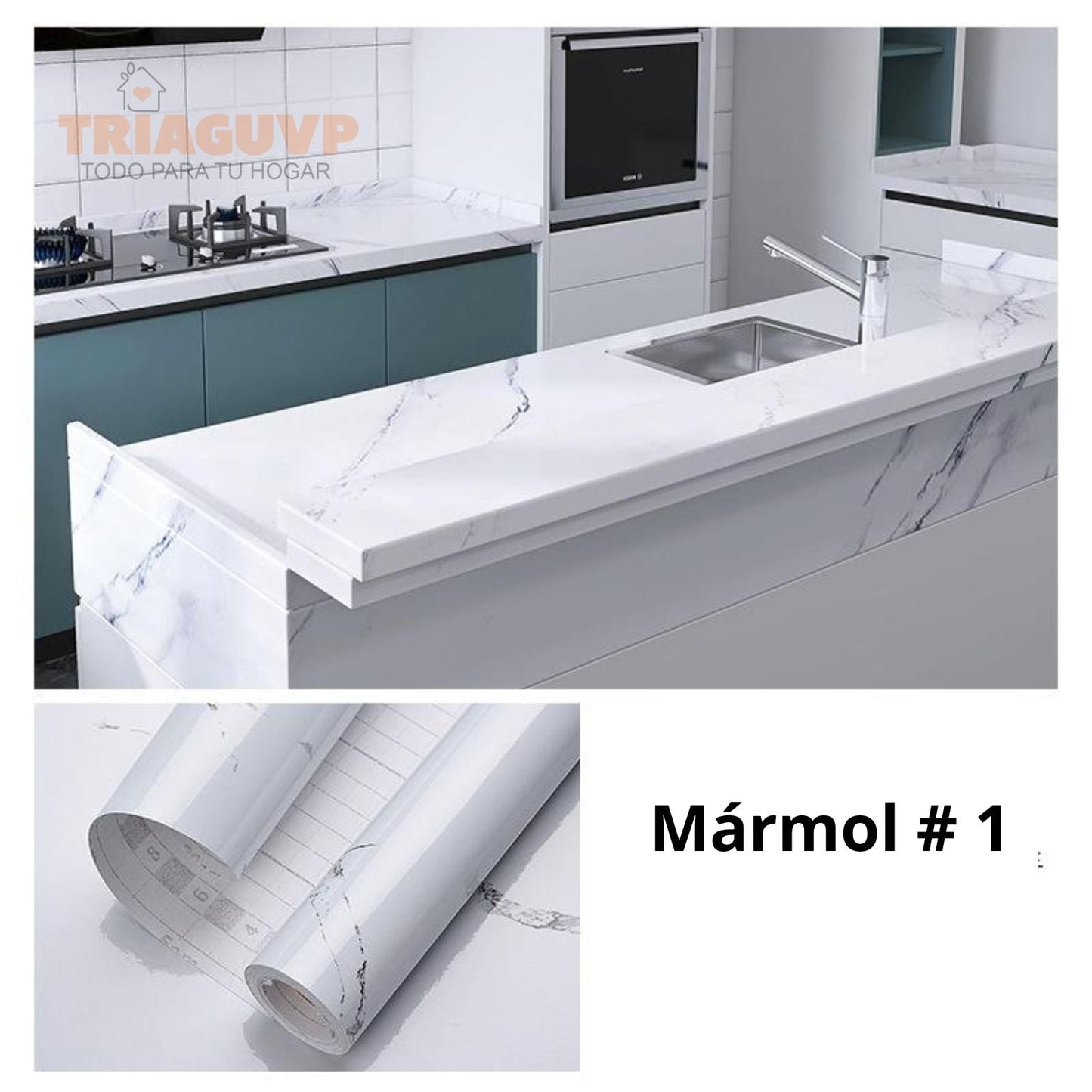 Rollo Autoadhesivo de Mármol 5Mts