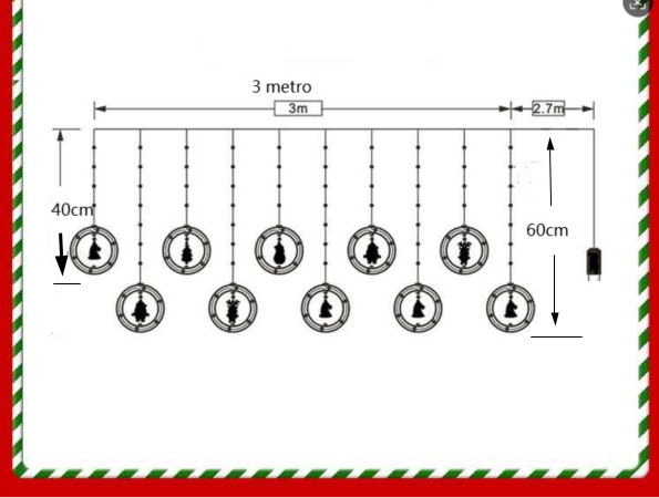 Cortina de Luces LED Navideña (3 Metros)