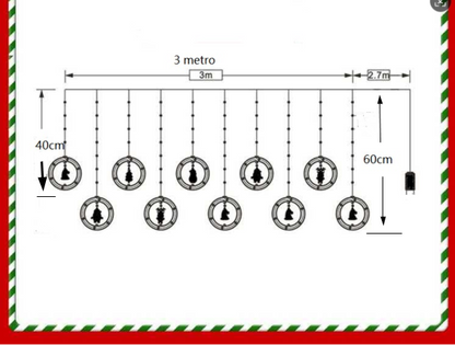 Cortina de Luces LED Navideña (3 Metros)